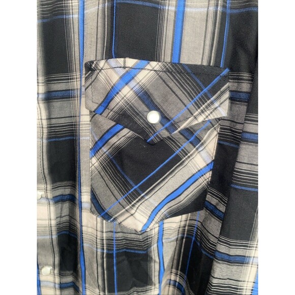 Ely Cattleman Shirt Mens 2XL Tall Western Pearl Snap Cowboy Rodeo Plaid 2xlt - Picture 2 of 8